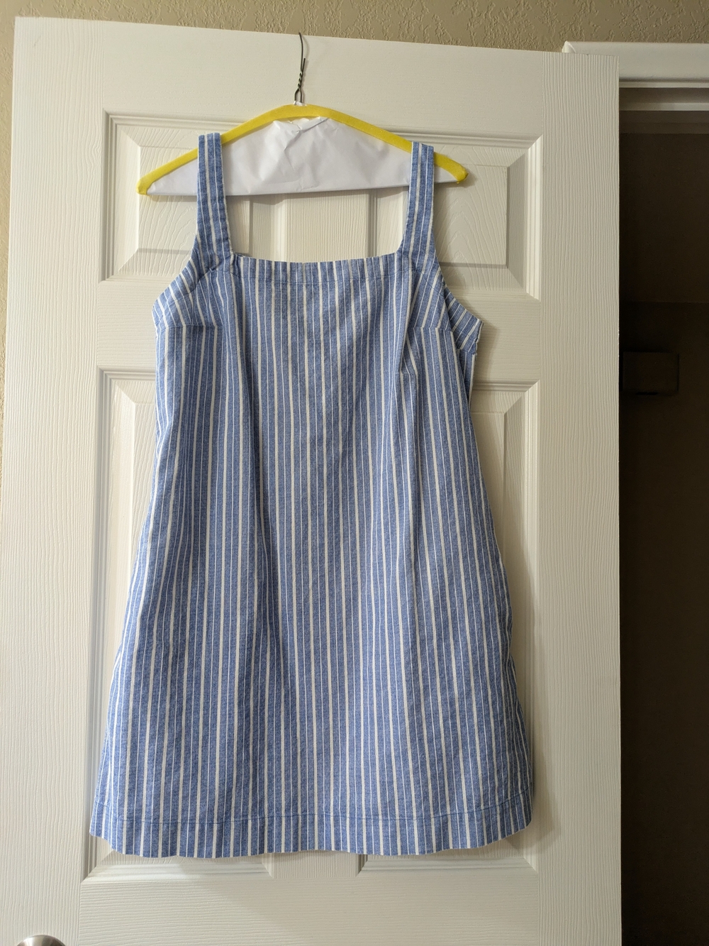 a new day Blue & White Striped Square-Neck Sundress